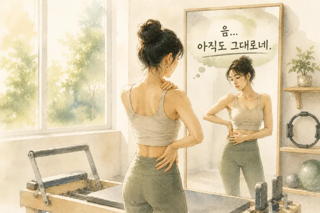 내몸챙김 필라테스 몸 비교 이미지